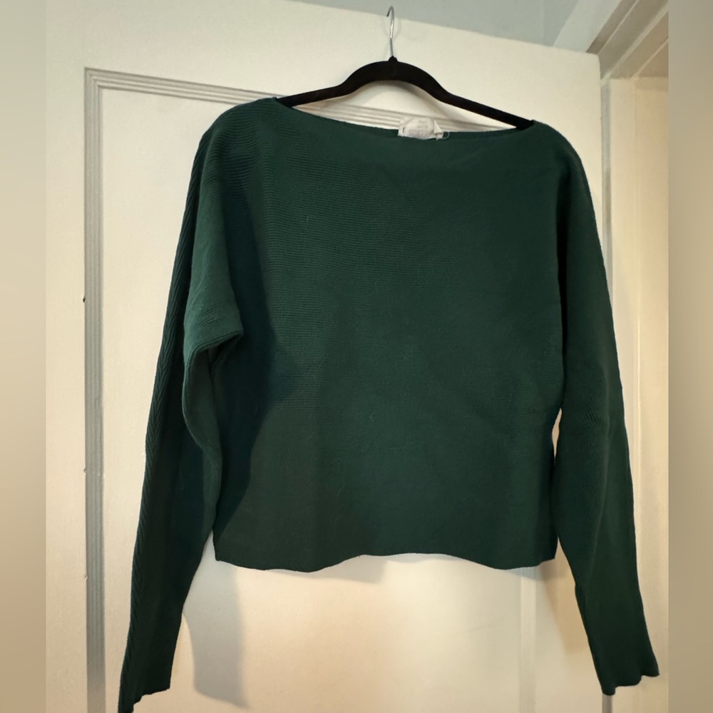 Double Zero Forest Green Boat Neck Sweater
